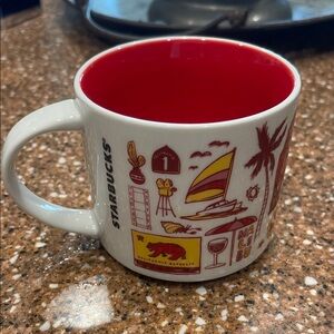 Starbucks Been There Series California Mug with Red and White Design